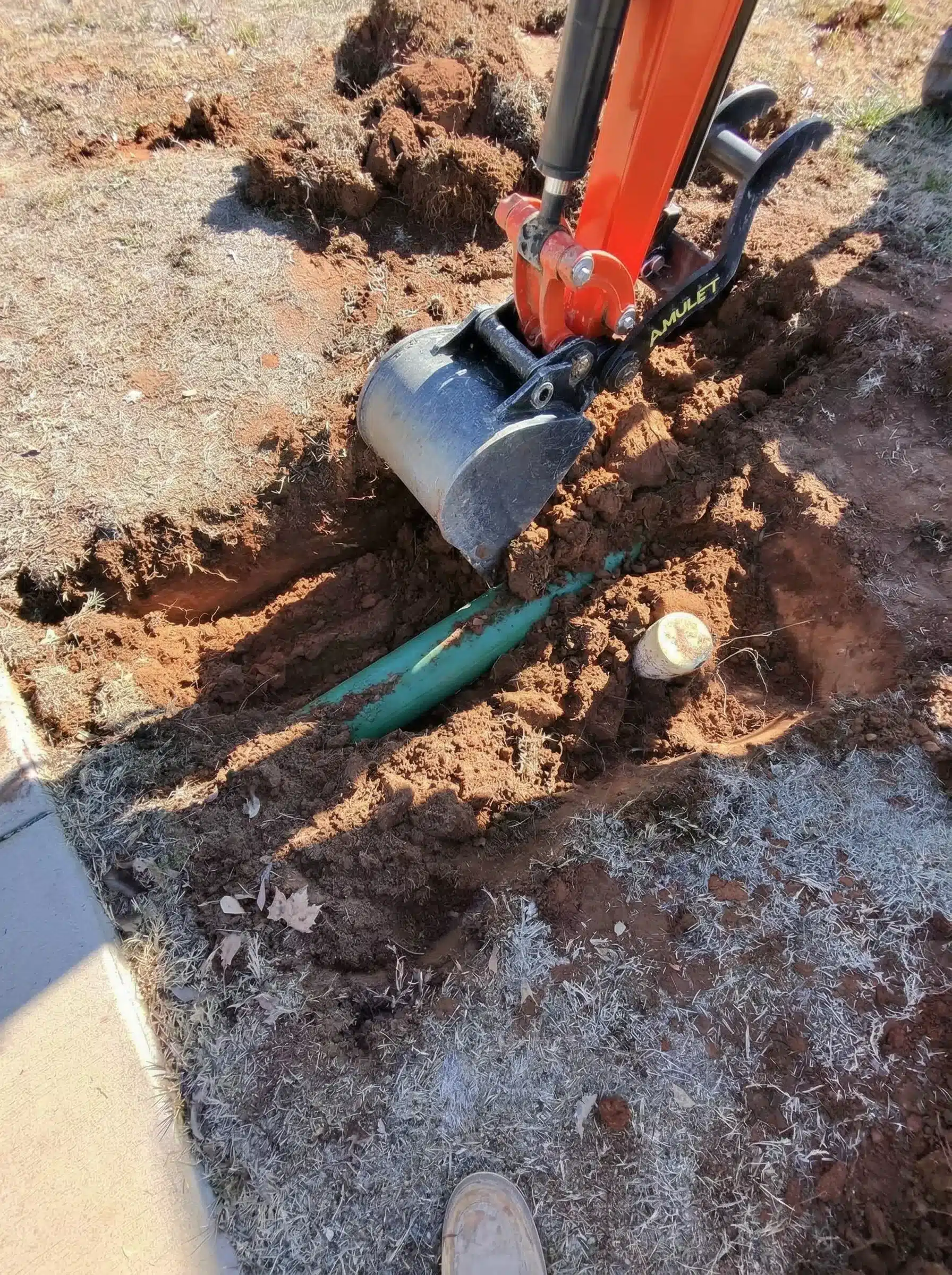 Element Plumbing is working on repairing this broken sewer line at a home in Flagstaff Arizona